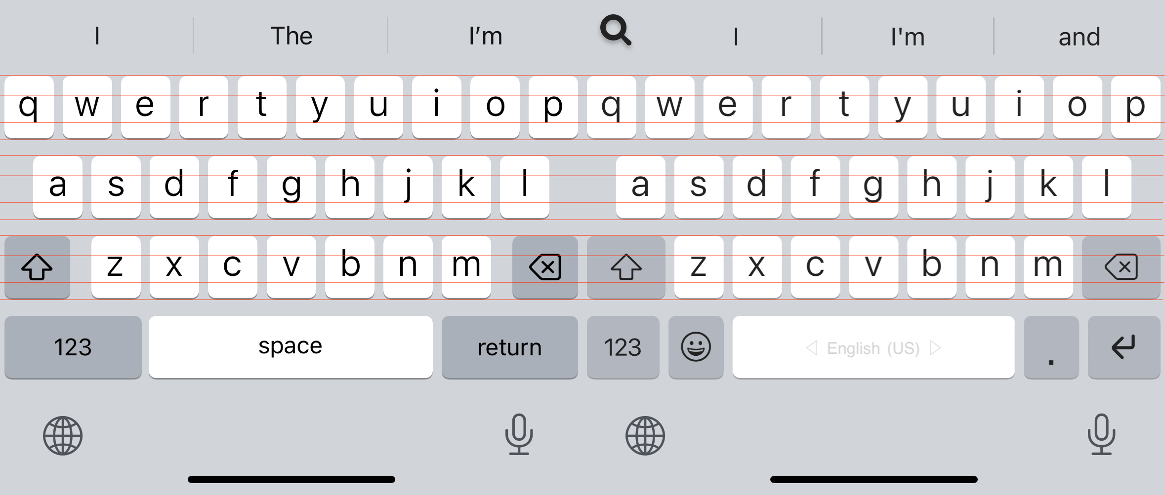 iOS Keyboard vertical alignment